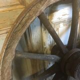 Oak and metal cart wheel