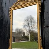 Large Louis XVI Mirror in Carved and Gilded Wood, France, 18th Century