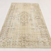 Vintage Cream & Brown Turkish Handmade Rug, 149x252Cm