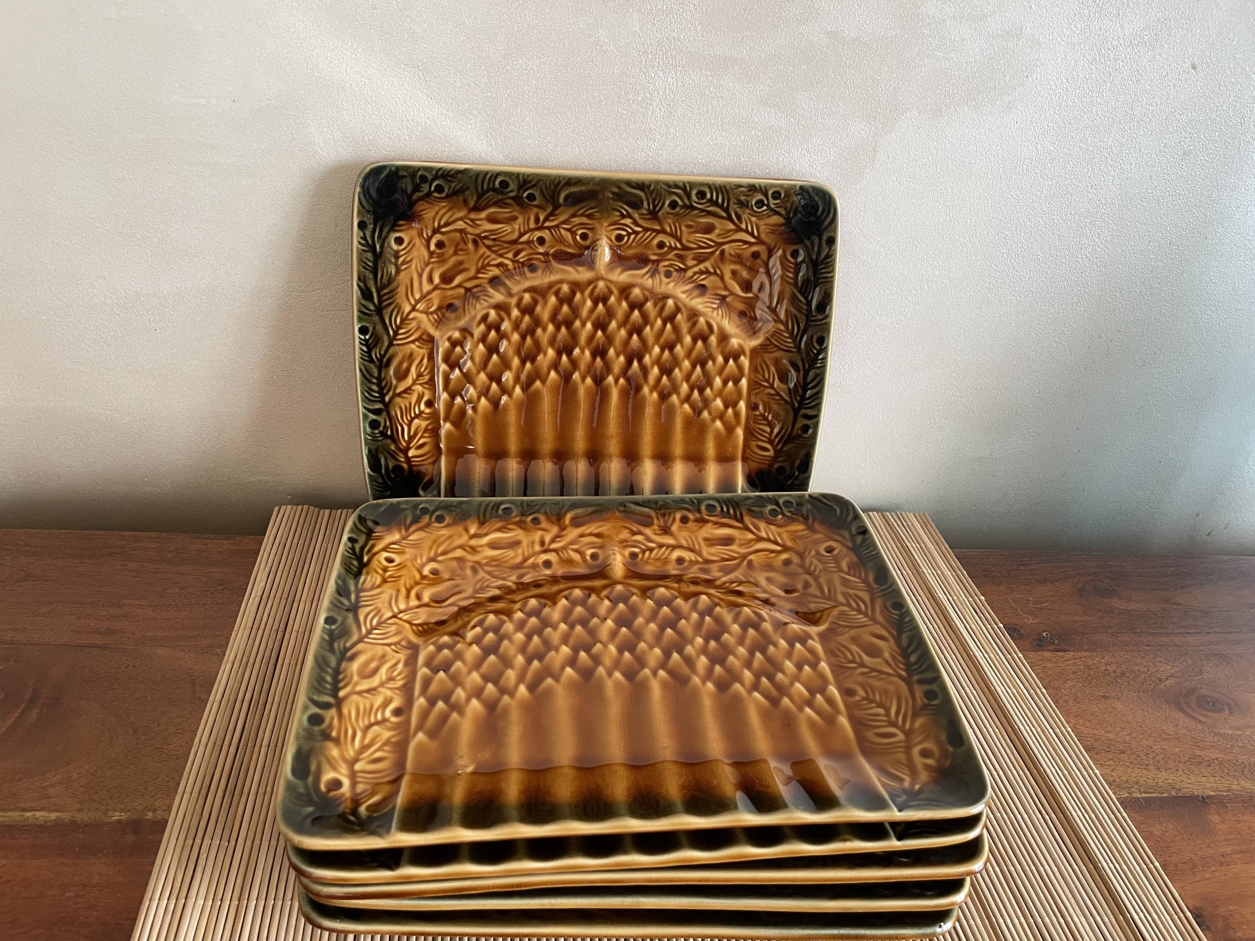6 plates Asparagus Sarreguemines