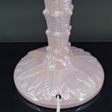 Palm tree lamp in pearly pink ceramic, Italy, circa 1960