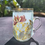 Old enameled blown glass cup