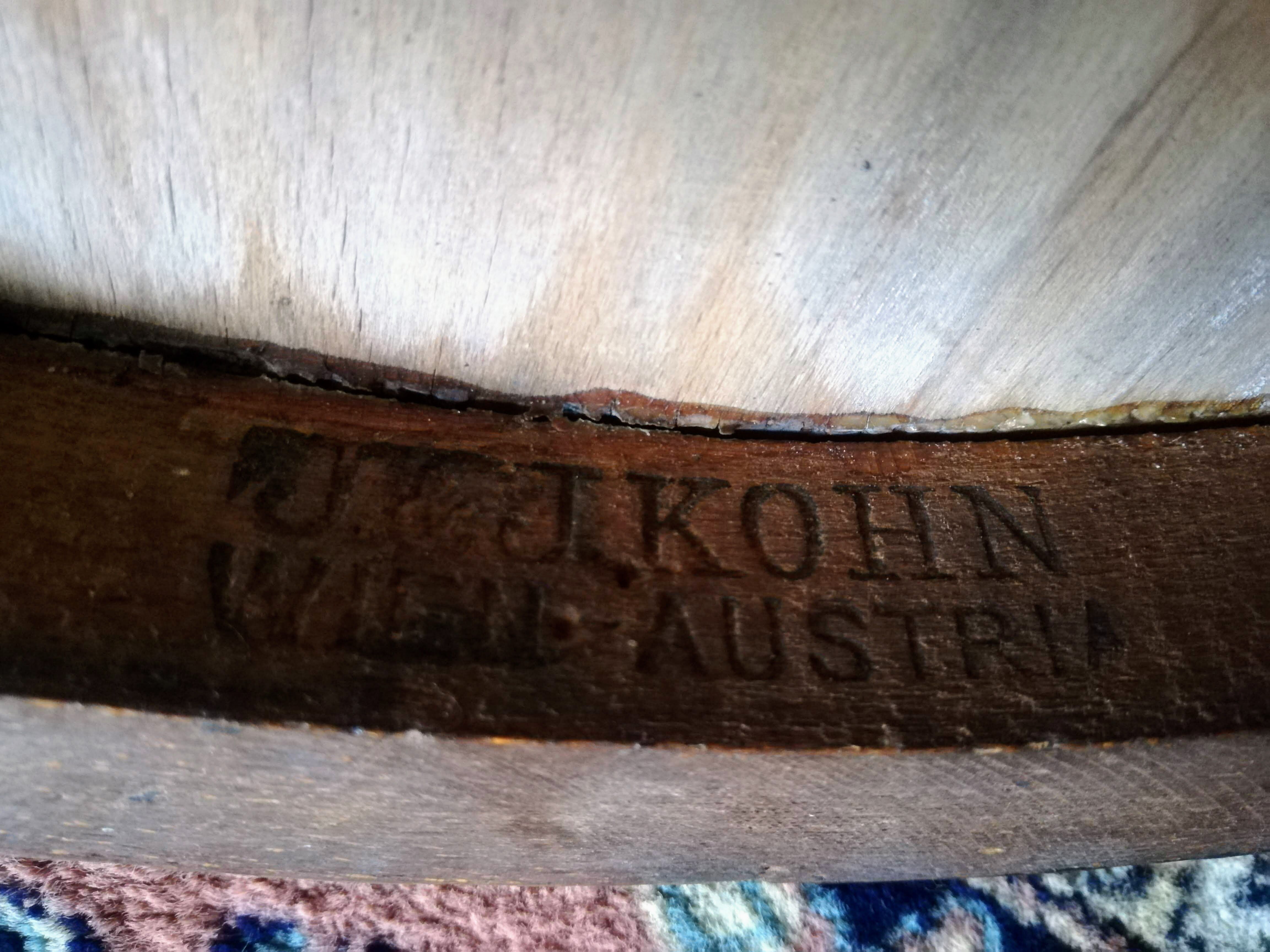 Vintage office chair J&J Kohn 1890 (label and stamp)