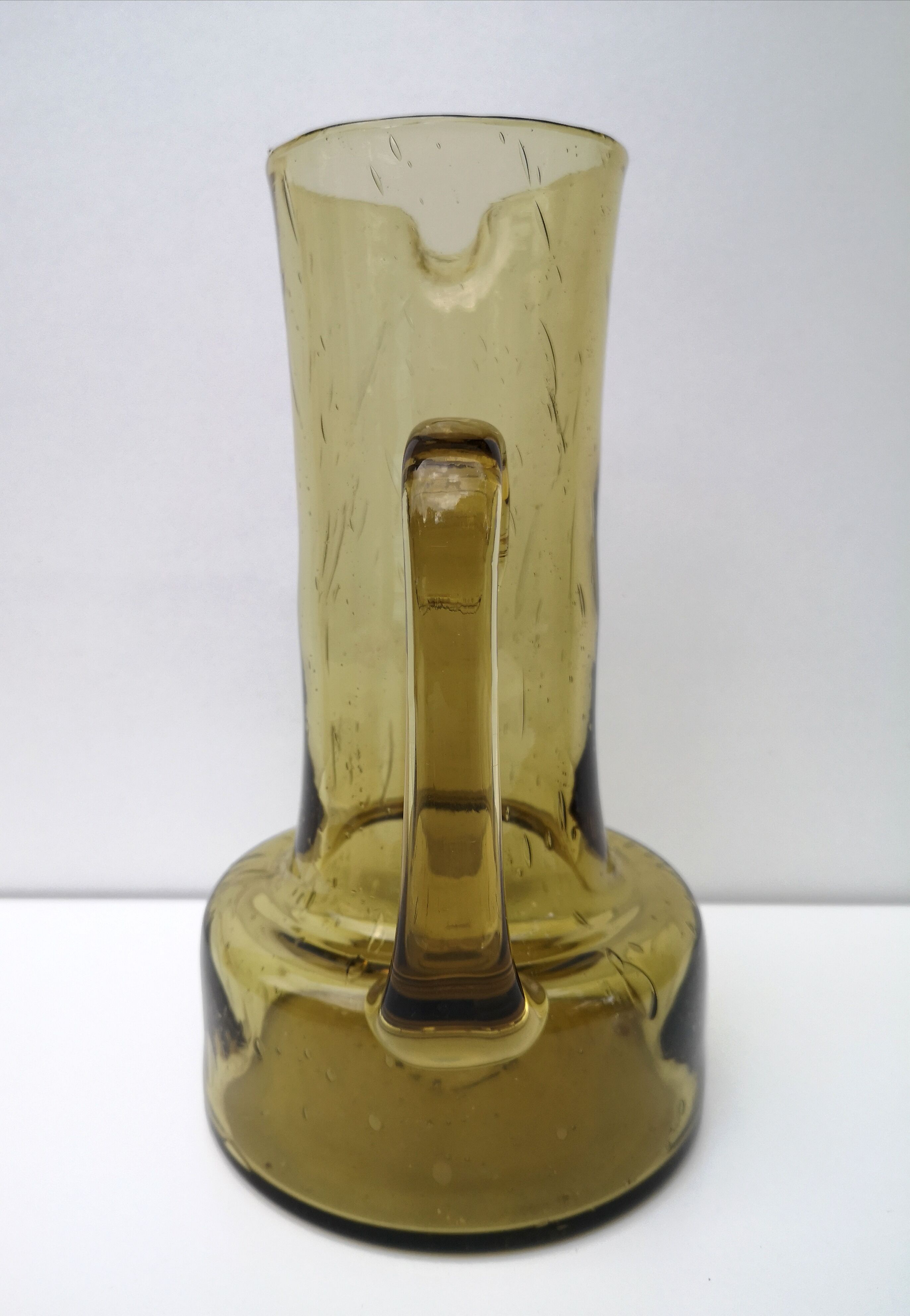 Carafe vintage en verre bullé, soufflé