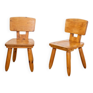 Chaises brutalistes en - 1970