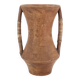 Wooden amphora vase, handles covered with wicker, 1970s.