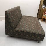 Low Tuxedo Two Seater Sofa On Wheels Mid Century Modern Settee 1960s Multicolour