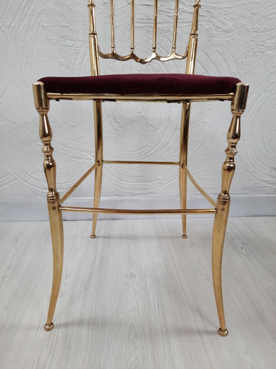 Pair of chiavarine chairs, brass