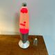 Vintage Psychedelic Lava Lamp - Metal and Glass - Red and White