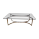 70's glass and chrome metal coffee table