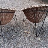 Pair of wicker armchairs