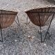 Pair of wicker armchairs