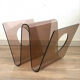 Smoked Plexiglas magazine rack by Michel Dumas