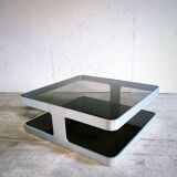 Brushed aluminum coffee table circa 1970