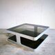Table basse en aluminium brossé circa 1970