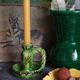 Duo of vintage potter's ceramic candle holders Regional Folk Art
