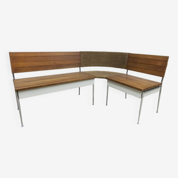 Ensemble banc d'angle cuisine 1970 bois