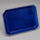 Large rectangular tray with cut corners / lucite and metal