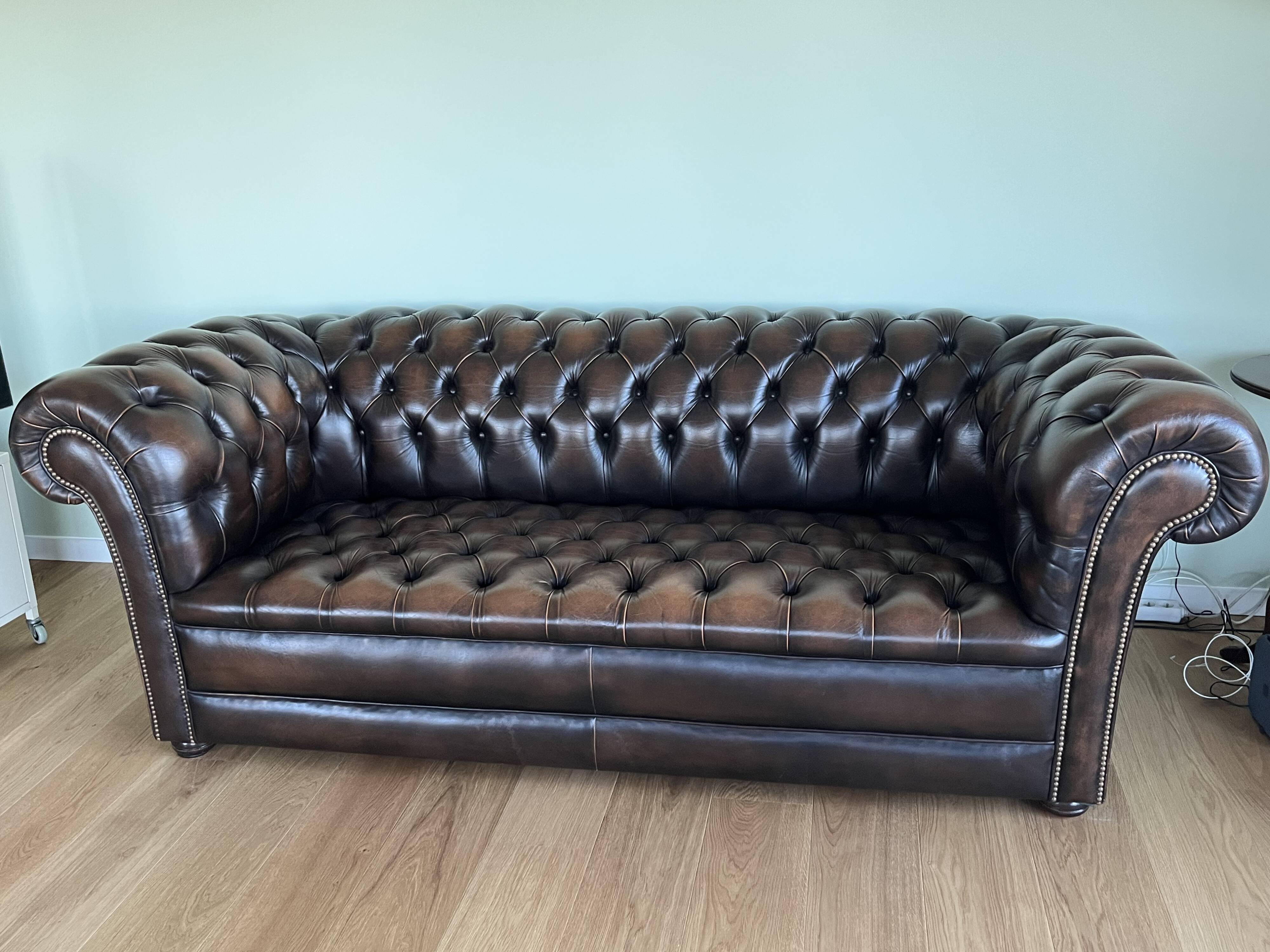 Chesterfield 3-seater sofa - Marway - genuine leather