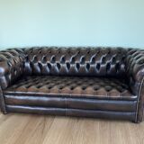 Chesterfield 3-seater sofa - Marway - genuine leather