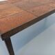 Vintage rectangular coffee table by Jean Jaffeux in steel and ceramic from the 60s
