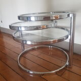 Glass and chrome coffee table