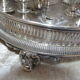 Egg bowl old egg service silver metal 6 shells display salt shaker