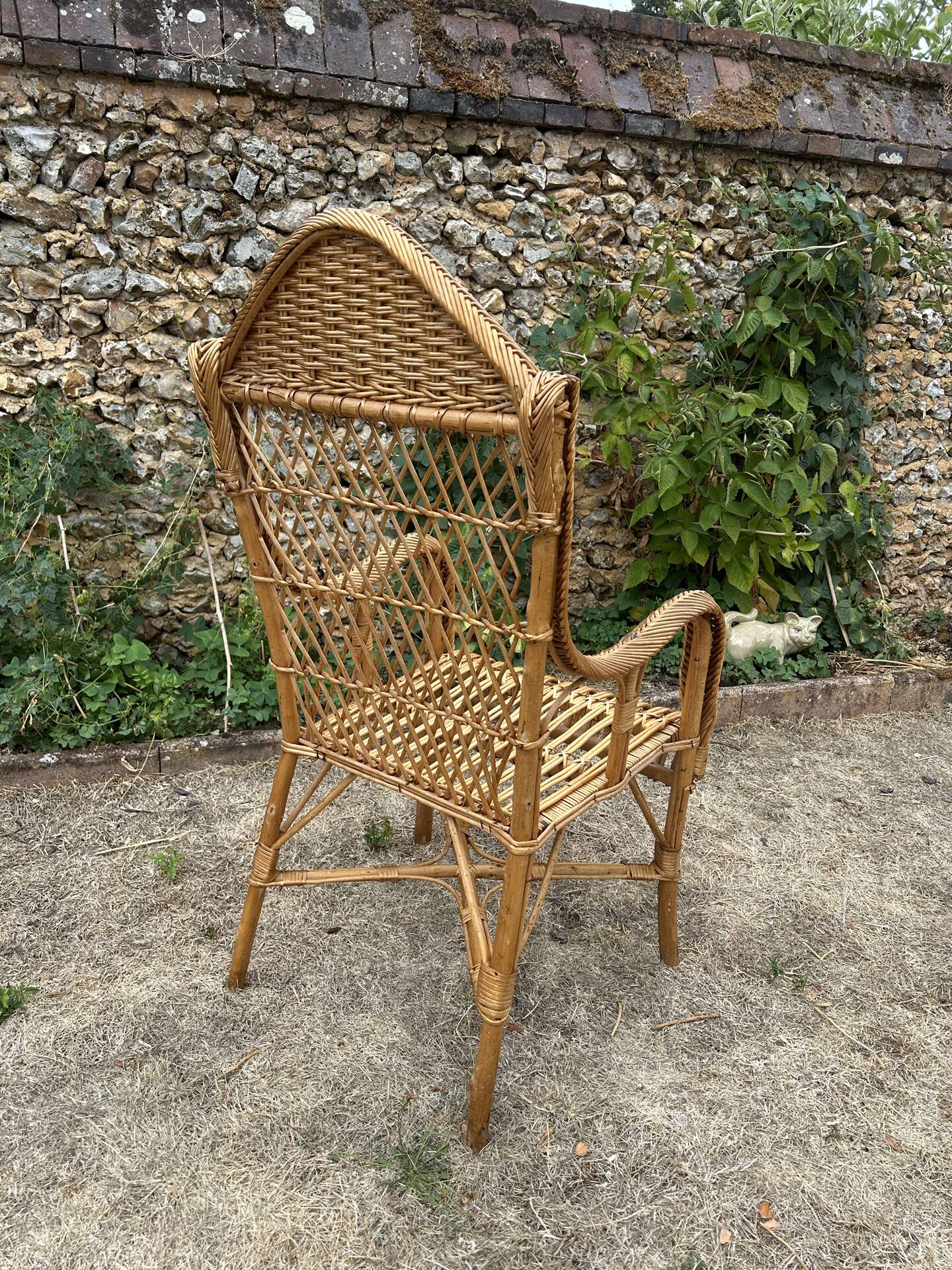 Antique rattan armchair