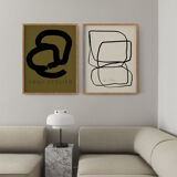 Pair of giclee prints, abstract wall art set of two, 50x70cm