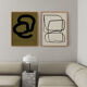 Pair of giclee prints, abstract wall art set of two, 50x70cm