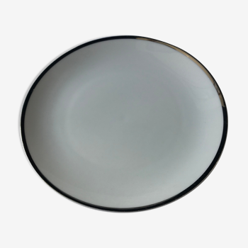 Bavaria dessert plate - hand-painted silver border