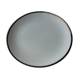 Bavaria dessert plate - hand-painted silver border