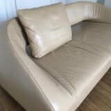 Léolux sofa in beige leather/cream new