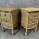 Pair of rattan bedside tables