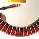 Large round ceramic mirror vintage 70s