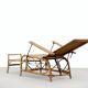 Bauhaus rattan armchair with ottoman by Erich Dieckmann, 1930s