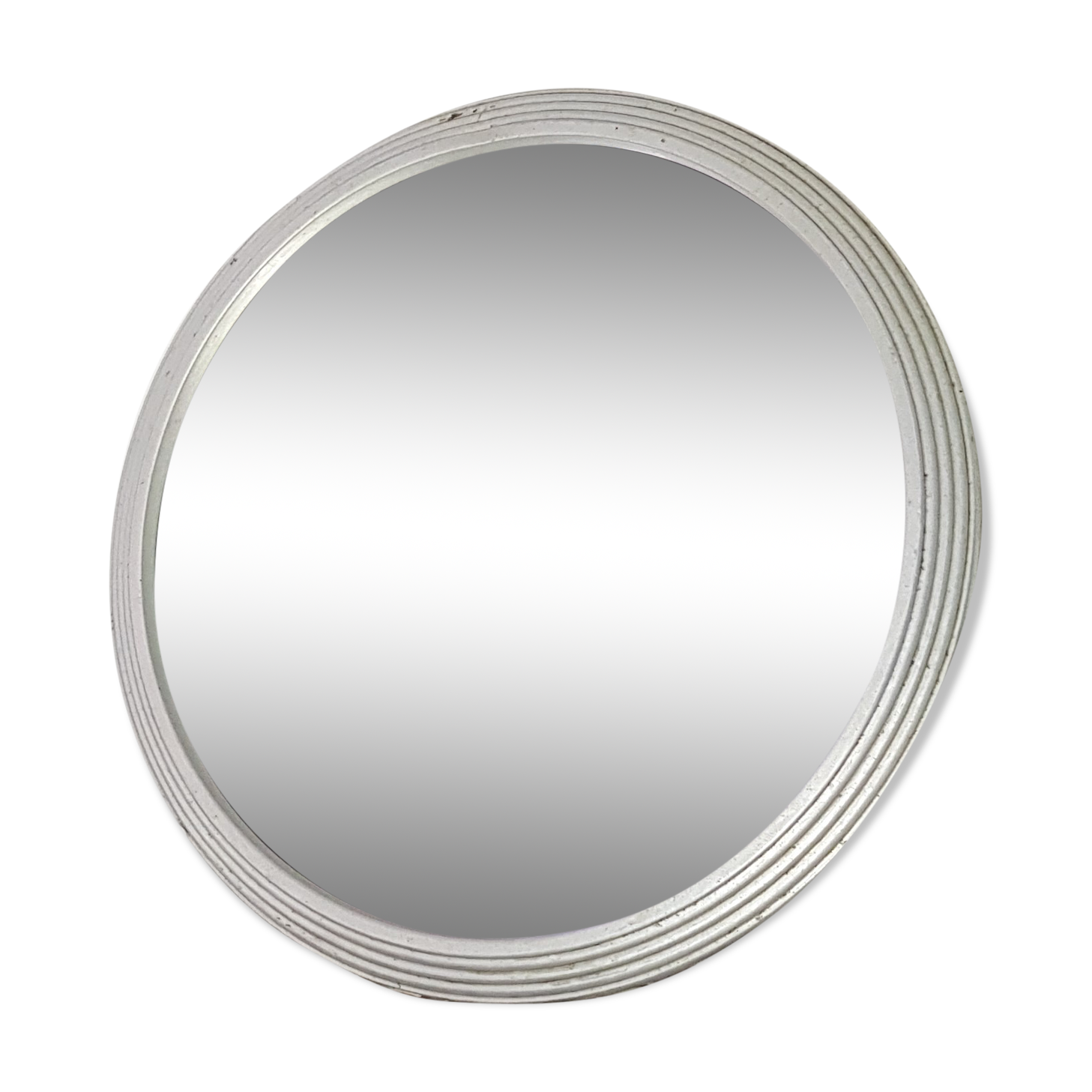 Wall mirror with its aluminum frame, art deco- antique french vintage era