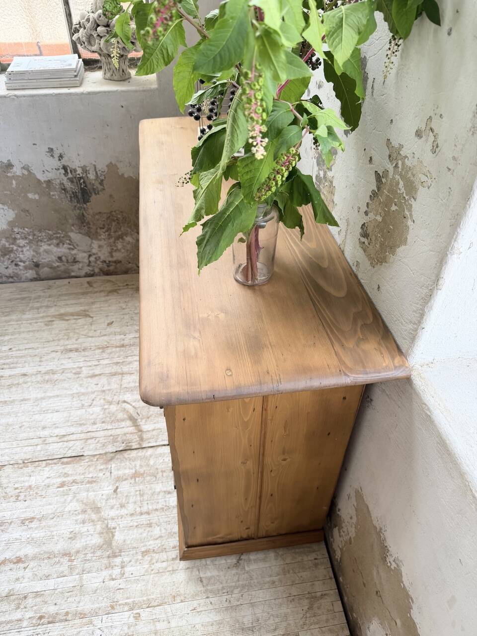 Meuble de métier en pin 1950