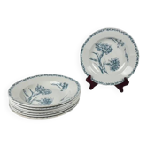 Lot de 8 assiettes creuses modèle "Oeillet", KG Lunéville, terre de fer, XIXème siècle