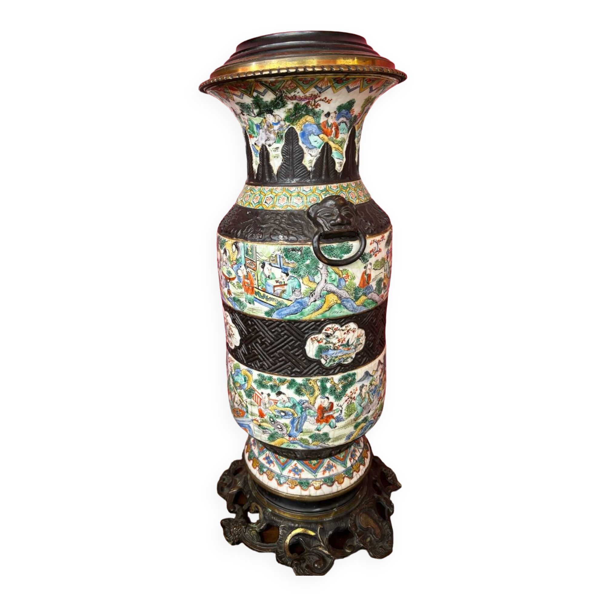 A Chinese famille rose porcelain vase called 'from Nanking' 19th century 55cm