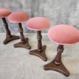 Set of antique stools old pink 1920s