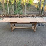 Renovated 20th-century farmhouse dining table with drawer, 200cm.