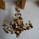 Lustre Hans Kogl feuilles dorée et émaillée 1960