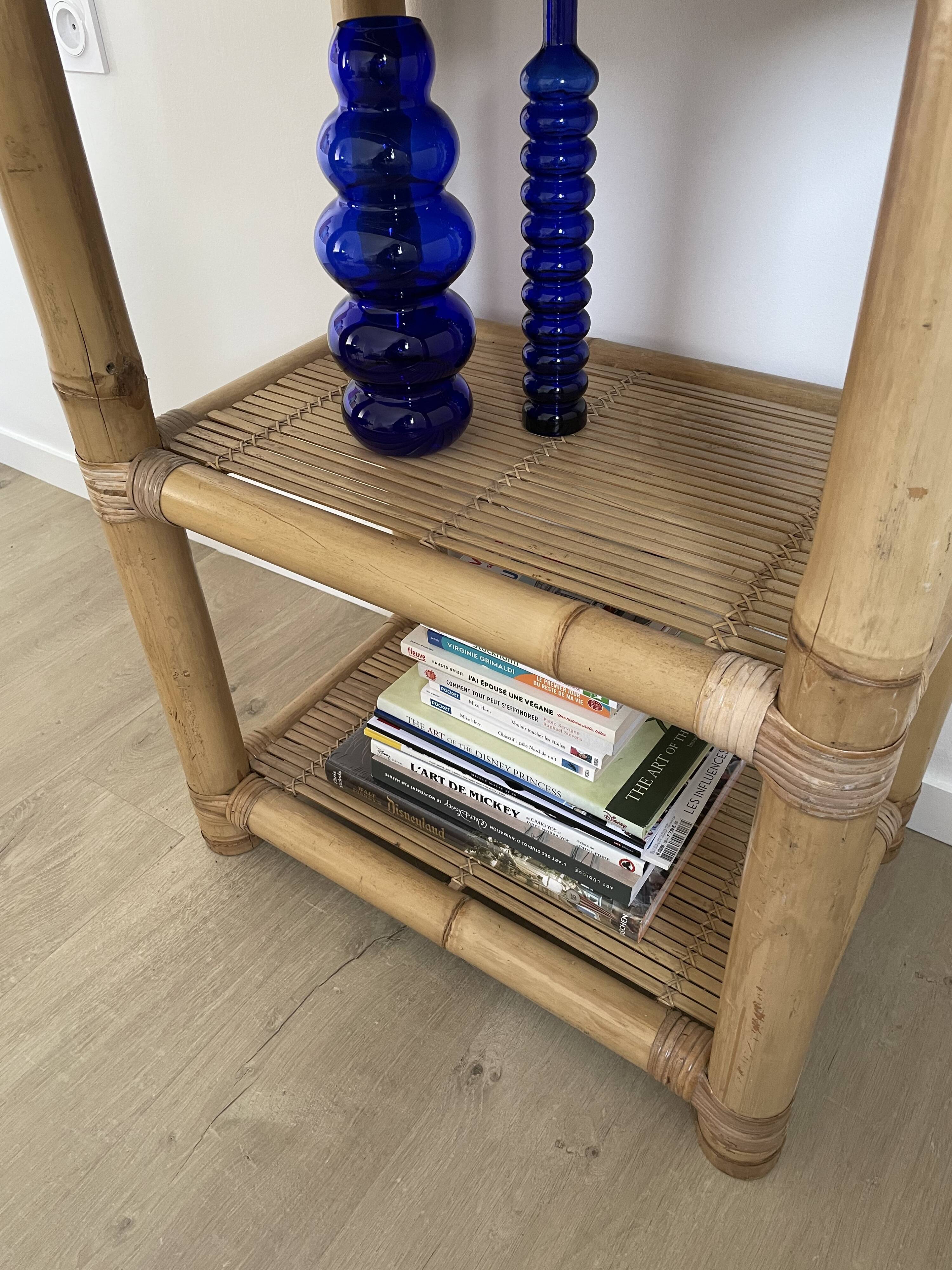 Vintage light bamboo shelf
