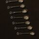 Set of six Portuguese sterling silver teaspoons with r decoration