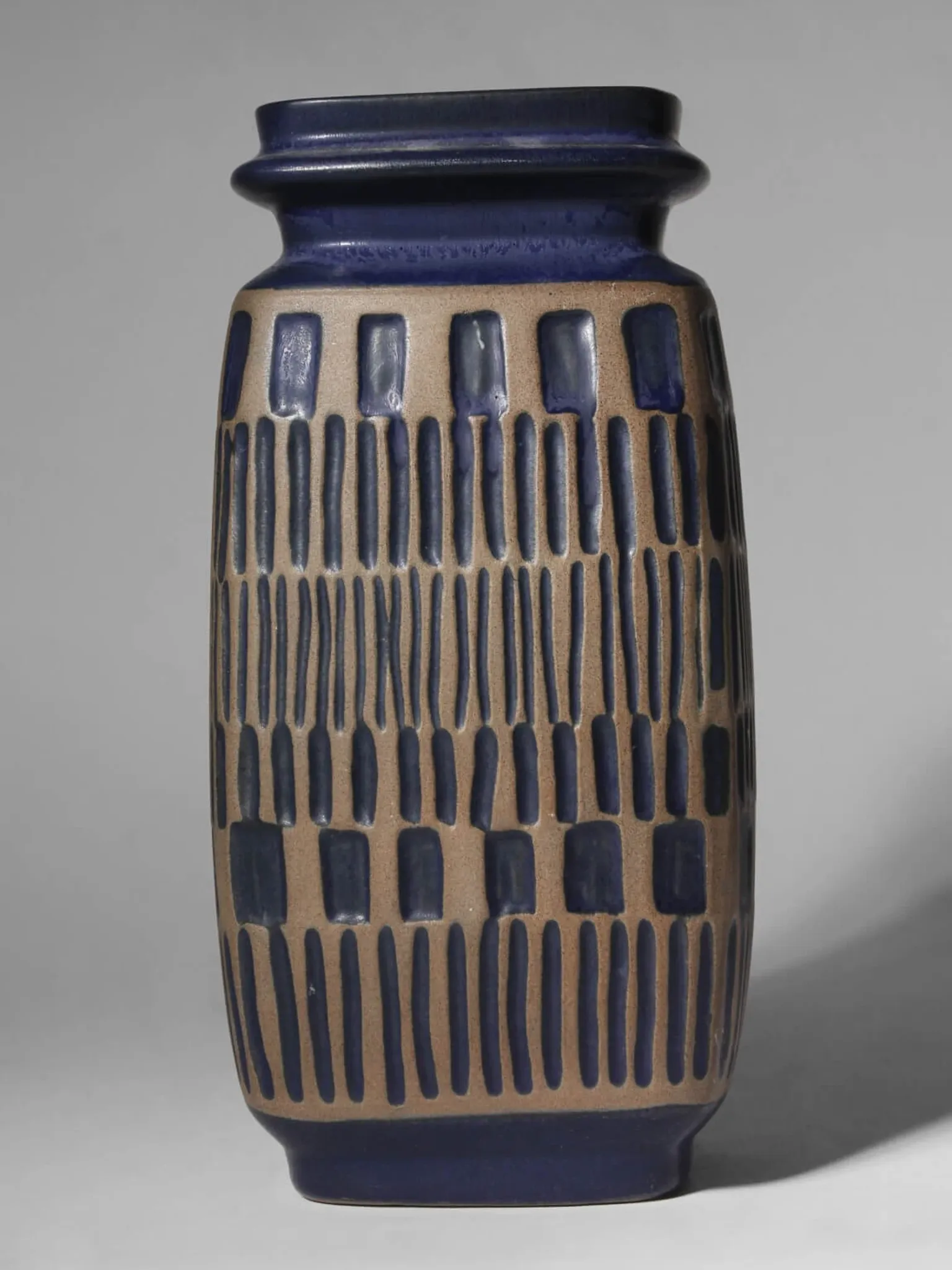 Berit Ternell Relief Pattern Stoneware Vase For Upsala-Ekeby, 1960s