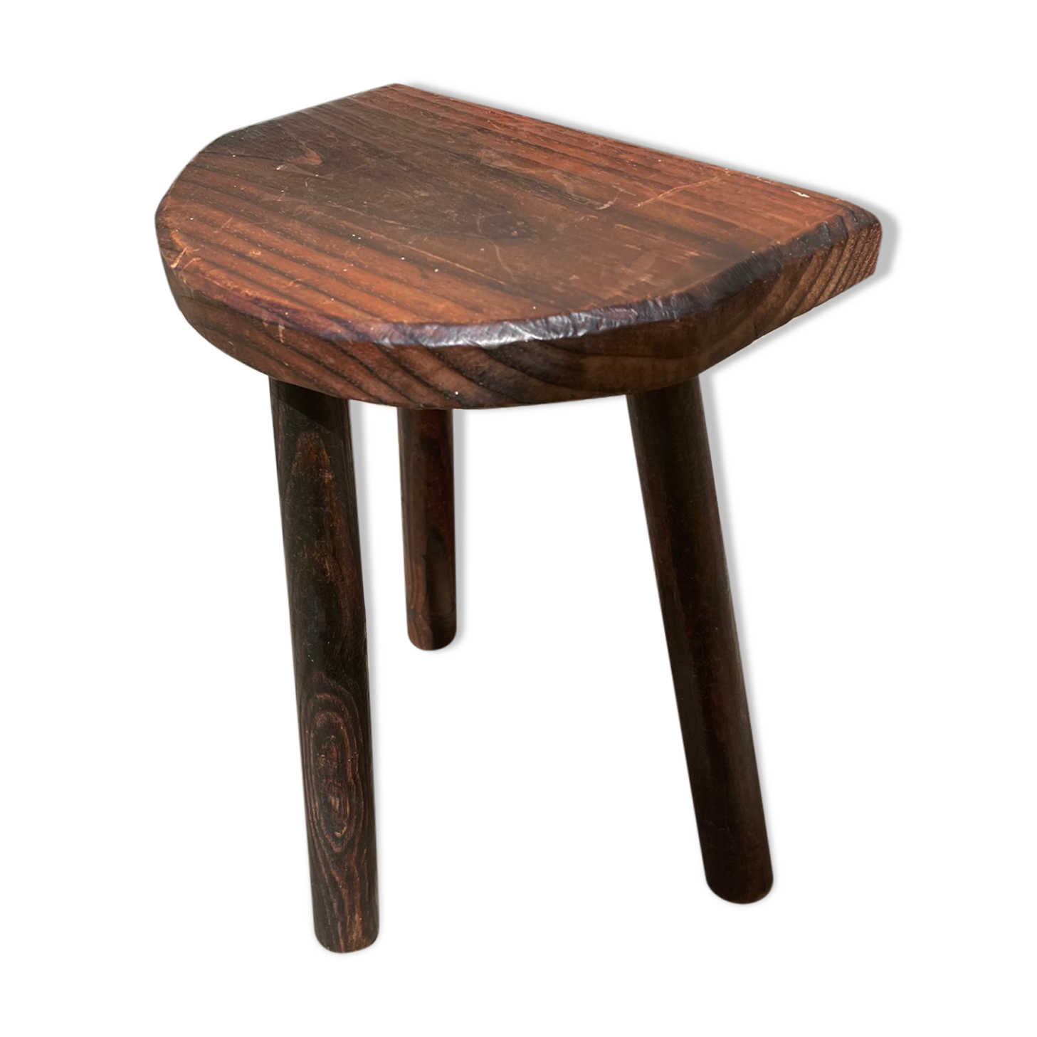 Tabouret en bois tripode vintage