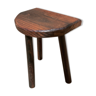 Tabouret en bois tripode vintage