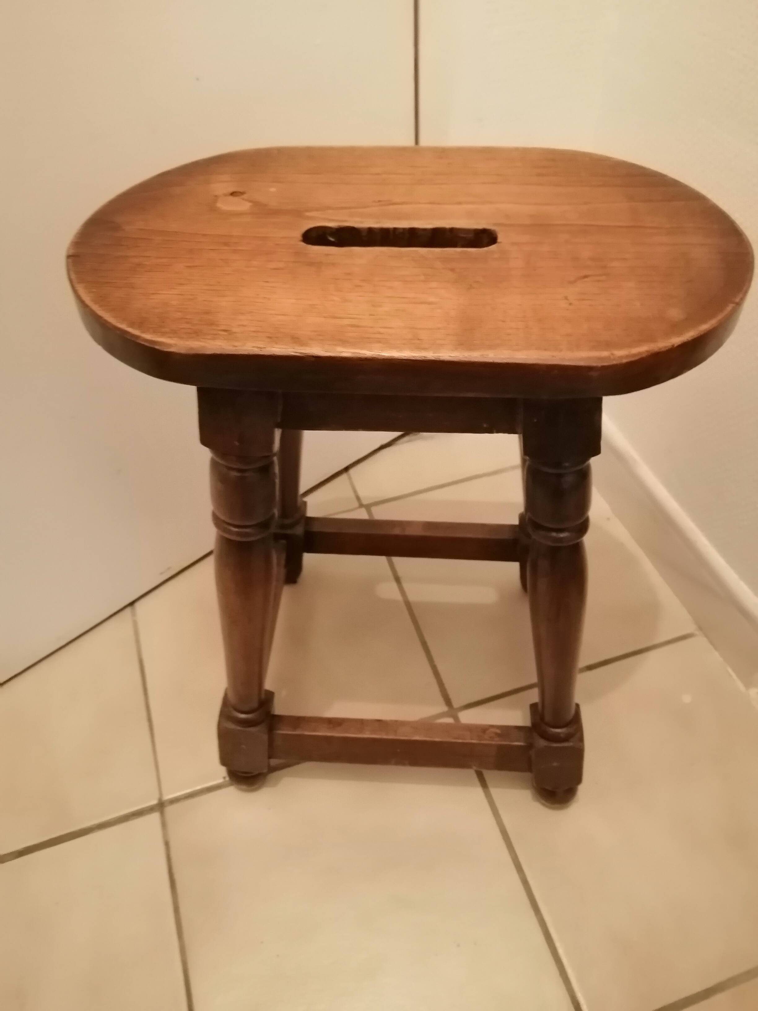 Antique rustic wooden stool