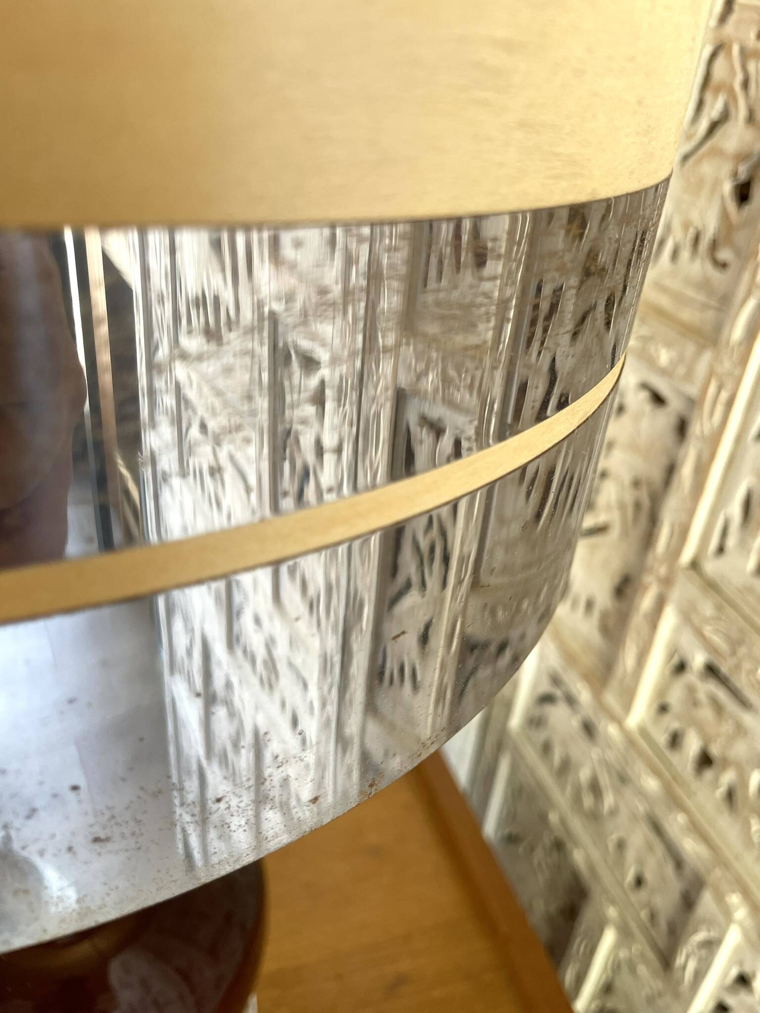 Large Vintage Space Age Table Lamp / 1970s Design - Ceramic & Chrome